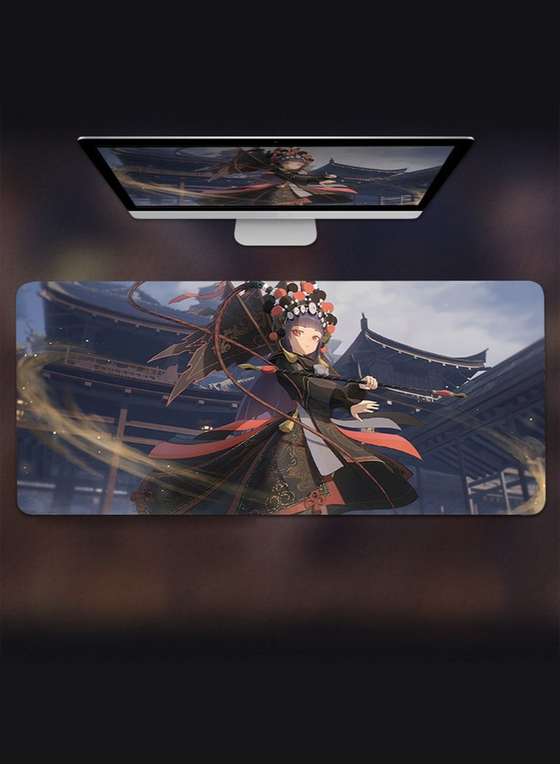 YuanShen Mouse Pad 800MM*300MM*4MM Full Desk  LOL Jinx Mousepad Extended Large Non-Slip Rubber Base Waterproof Big Keyboard Mat with Stitched Edges for Gaming and Office - Image 1